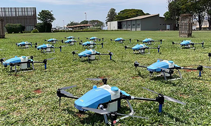 Demostración de vuelo de rociador de drones inteligentes AI en Brasil